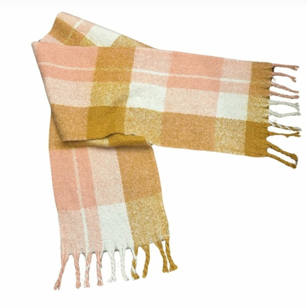Loft Super Soft Extra Large Plaid Pink Scraf